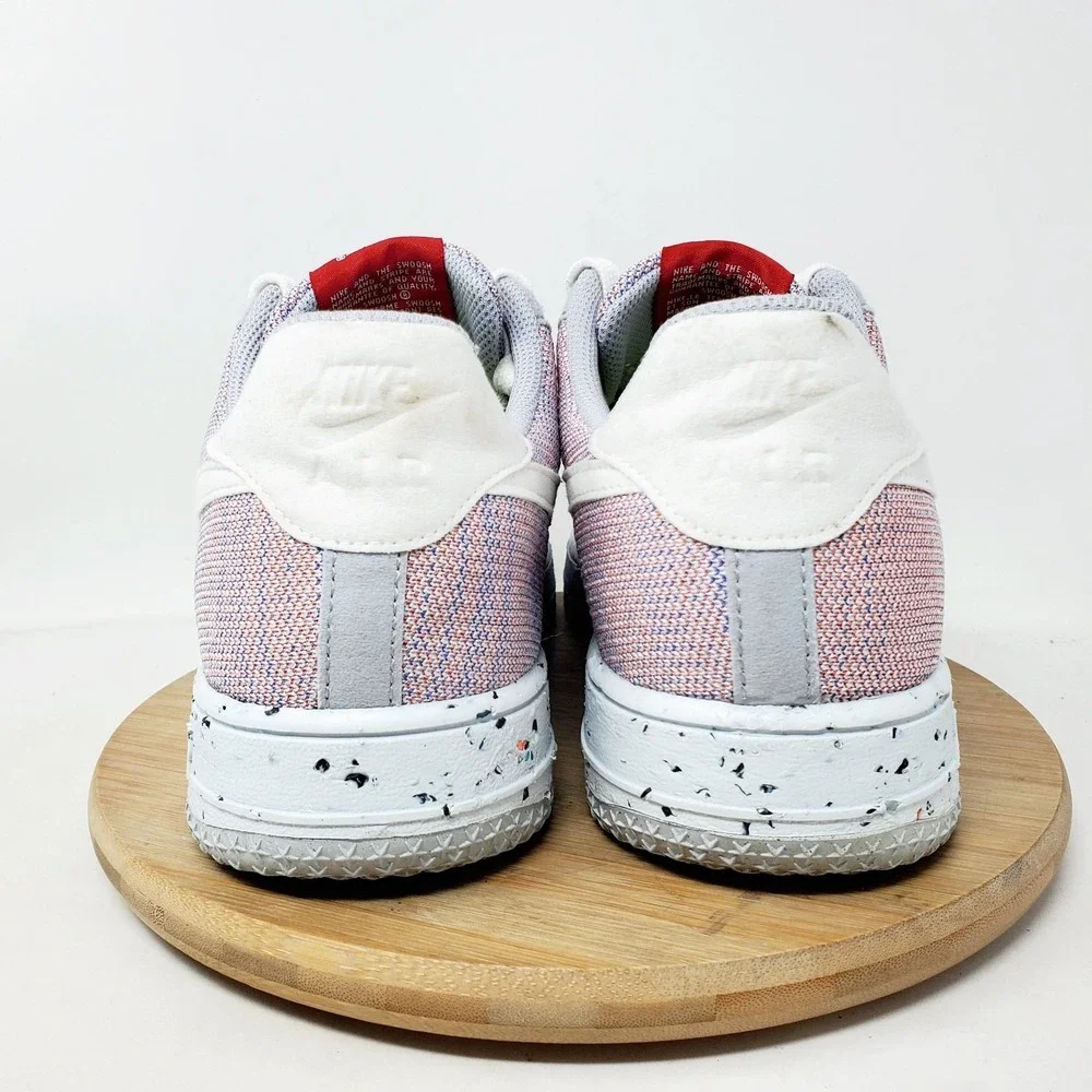 Nike Air Force 1 Crater Flyknit Shoes Mens 10 Grey Lace Up Sneakers